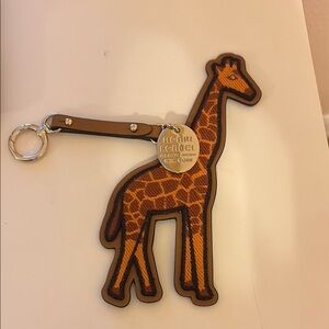 Henri Bendel Brown and Tan Giraffe Keychain